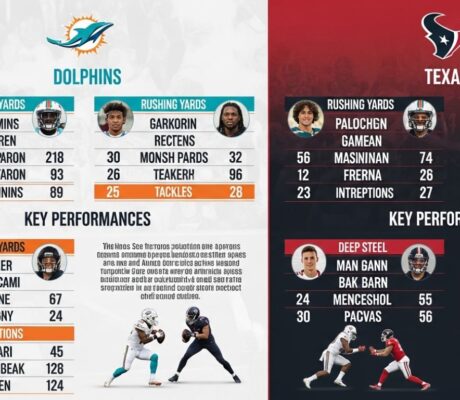 Miami Dolphins vs Texans Match Player Stats